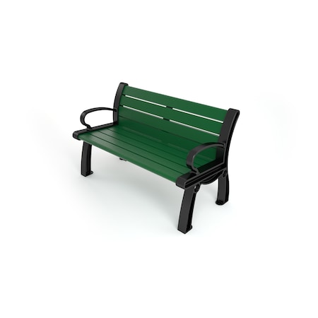 Frog Furnishings Green 4' Heritage Bench with Black Frame PB 4GREBFHER